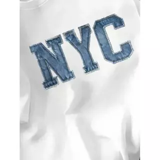 TeeTwoOne เสื้อยืด oversize cotton100% เสื้อแฟชั่น คอกลม แขนสั้น พิมพ์ลาย 'NYC Cowboy' สไตล์ลำลอง ใส่สบาย S-3XL【COD】