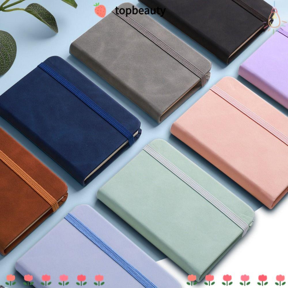 Topbeauty A7 Notebook, PU Cover Writing Paper Mini Notepad, Pocket Portable Memo Pad Diary Book อุปกรณ์สํานักงาน