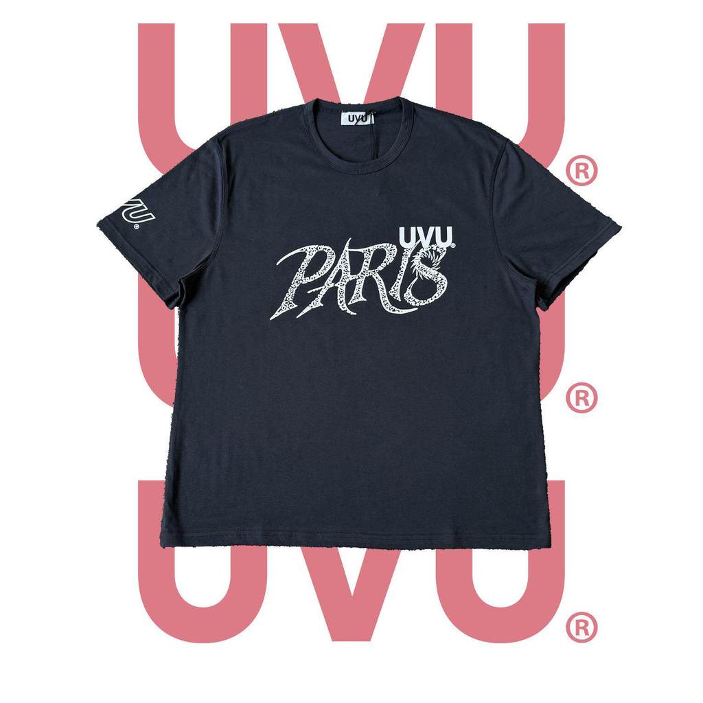 เสื้อยืด UVU พิมพ์ตัวอักษรแขนสั้น uk eu Unisex Street