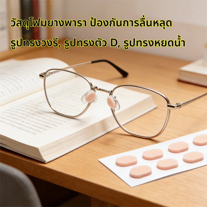 Novelyn แผ่นรองจมูกแว่นตา 8 ชิ้น แป้นรองจมูก กันลื่น ระบายอากาศ นุ่มสบาย ไม่เจ็บจมูก สำหรับแว่นสายตา/แว่นกันแดด