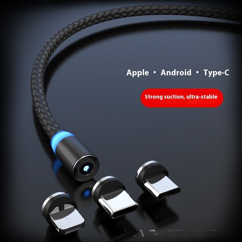 สายชาร์จแม่เหล็ก ชาร์จเร็ว หัวแม่เหล็กเปลี่ยนได้ ใช้งานได้กับ Type-C, Android, iPhone