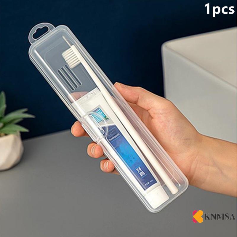 KNMSA] กล่องแปรงสีฟันแบบพกพาพลาสติก Travel แปรงสีฟันโปร่งใสผู้ถือแปรงสีฟัน Organizer Travel อุปกรณ์เสริมเดิม คอเต่า นศ.ม.