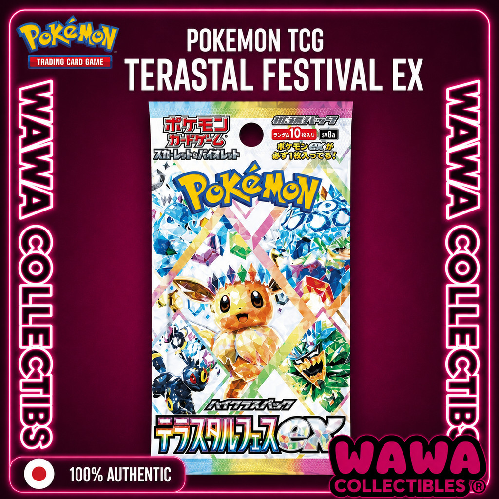 🔥 Pokémon JP SV8a Terastal Fest ex Booster Pack | การ์ดโปเกมอนญี่ปุ่นแท้ 100% 1ซอง ลุ้น SAR SR UR |