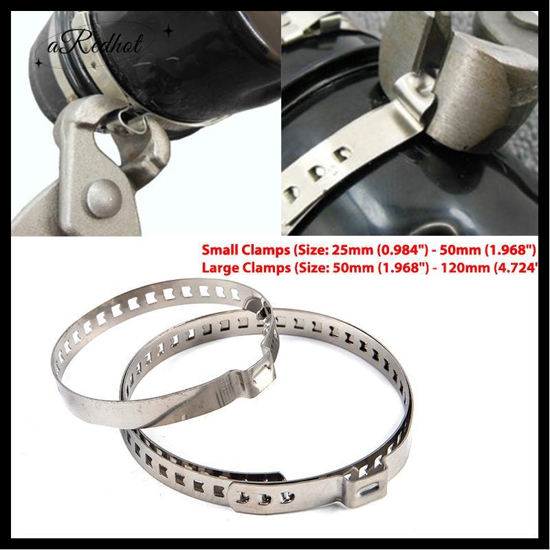 YCG 2 ชิ้นเพลาสแตนเลสสากล CV Joint Boot Crimp Clamp Kit Driveshaft ใหม่