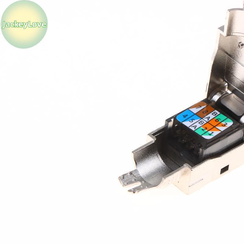 JackeyLovezz RJ45 Cat8 Cat7 Cat6A Shielded Connector ปลั๊กไร้เครื่องมือสําหรับการติดตั้งเครือข่ายควา