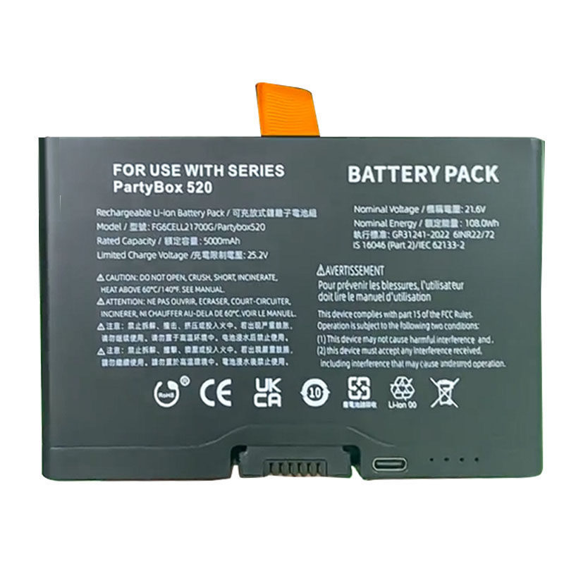 [คลังสินค้าพร้อม] เหมาะสําหรับ JBL partybox520 Battery ถอดรหัสอย่างเต็มที่ FG6CELL21700G ชาร์จใหม่ได