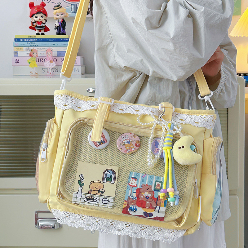ญี่ปุ่นกระเป๋าใส Anime Ita คอสเพลย์ Tote กระเป๋าผู้หญิงสําหรับตุ๊กตาและกระเป๋านักเรียน