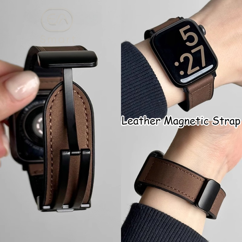 เหมาะสําหรับสาย Apple iwatch Huawei gt6 Xiaomi 9pro ผิวซิลิโคนรูปแบบม้าบ้า fit4 หัวเข็มขัดแม่เหล็ก s11