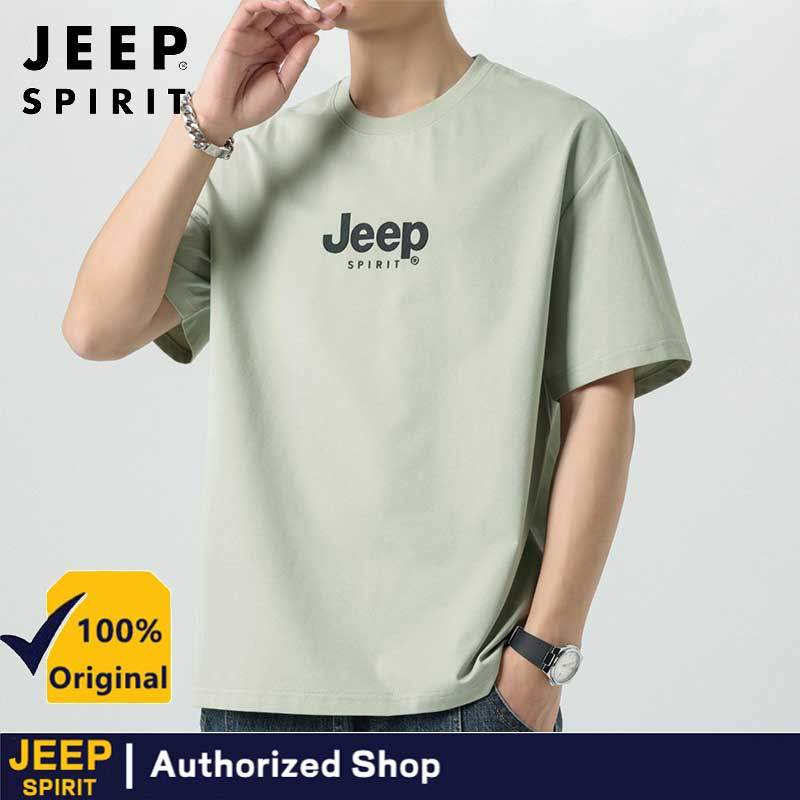 JEEP SPIRIT เสื้อยืดลําลองคอกลมบางฤดูร้อนแขนสั้นผู้ชาย
