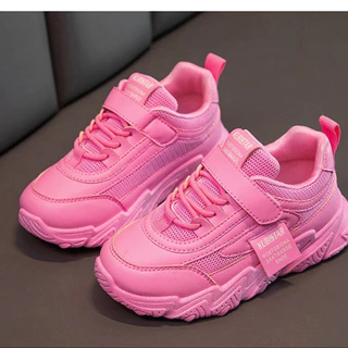 รองเท้าผ้าใบเด็ก รองเท้าเด็กนักเรียนสีขาว สีชมพู เด็กผู้หญิง รองเท้านักเรียนเด็ก นุ่มสบาย ไม่กัดเท้า พร้อมส่ง