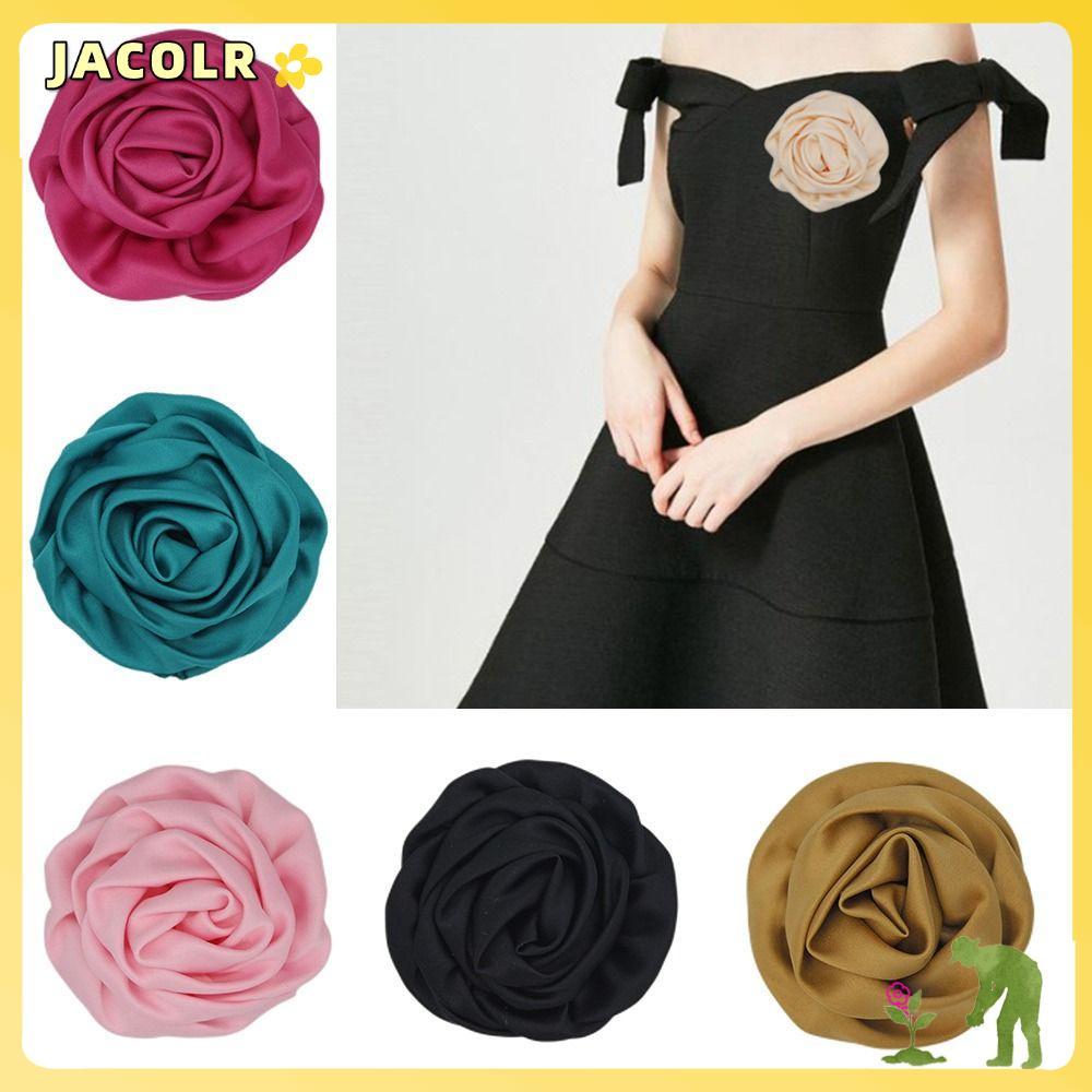 เข็มกลัด JACOLR เข็มกลัดลายดอกไม้ม้วนผ้า 7 ซม. เข็มกลัดปก DIY ทําด้วยมือ