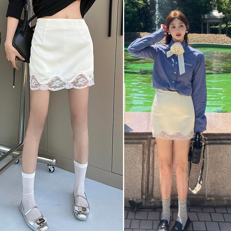 Dahong 99279/99067  กระโปรงลูกไม้  กระโปรงสั้นเอวสูงผ้าลูกไม้ฝรั่งเศส กระโปรงเซ็กซี่สำหรับฤดูร้อน กร