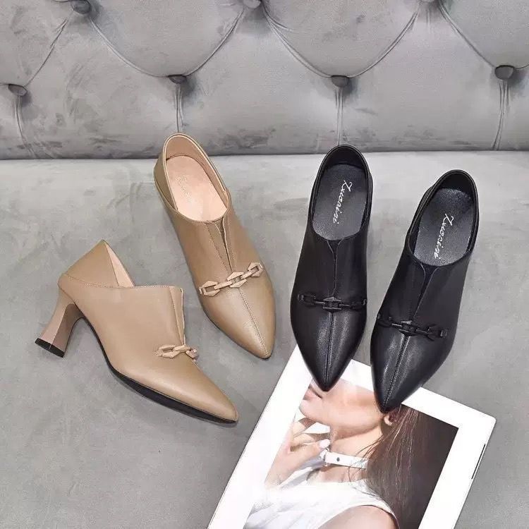 PRF รองเท้าบูทรองเท้าส้นสูงผู้หญิงเกาหลี BO9068