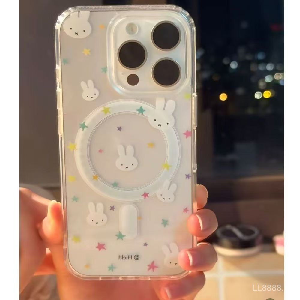 เคสโทรศัพท์ เหมาะสําหรับ iPhone 7 8 X XS XR XSMAX 11 12 13 14 15 16 17 Pro max Plus Air สีสัน Star กระต่ายแม่เหล็กกันกระแทกกันกระแทกกันกระแทกเคสรวมทุกอย่าง KCIL