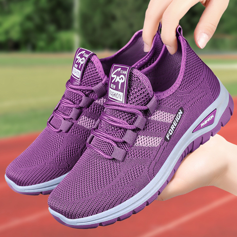 momoshoes รองเท้าลำลองเพื่อสุขภาพ รองเท้าผู้หญิงรองเท้าลำลองไซส์ใหญ่แบบใหม่รองเท้าระบายอากาศทอแบบบิน