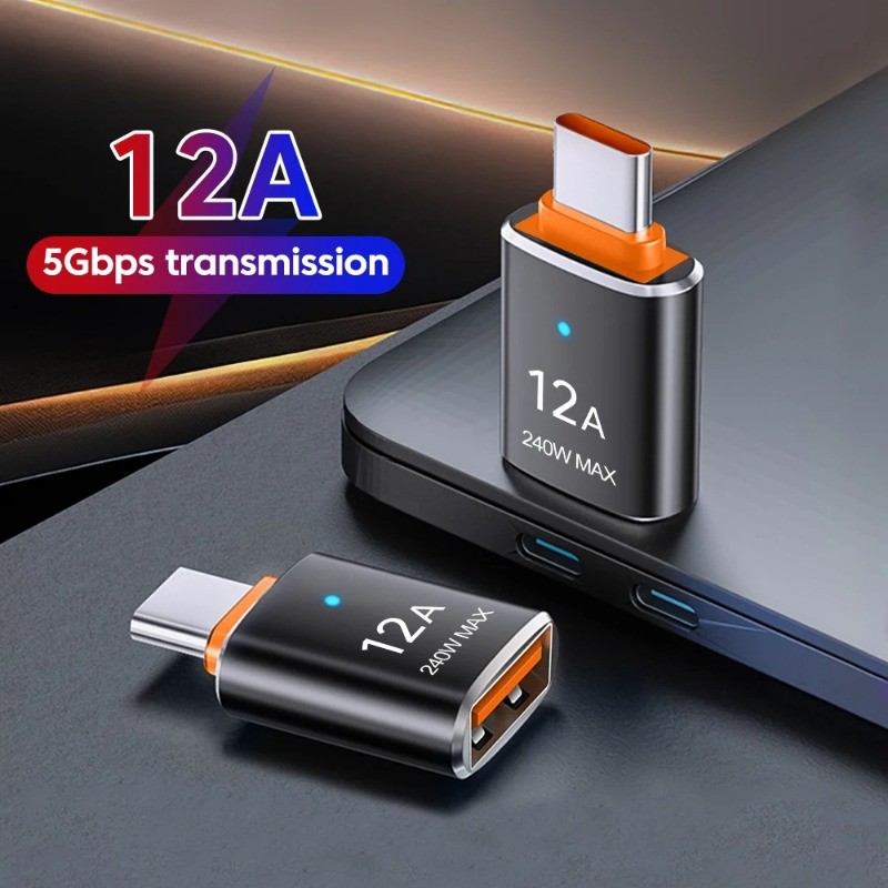 12A Type C OTG Adapter Type C ถึง USB A Charger Adapter Connector USB 3.0 สําหรับโทรศัพท์แล็ปท็อป 10