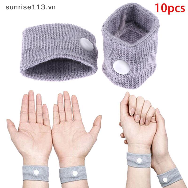 SR Beauty 5 คู่/10 ชิ้น Blue Motion Sickness สายรัดข้อมือ Nausea Relief Travel Boat Car.