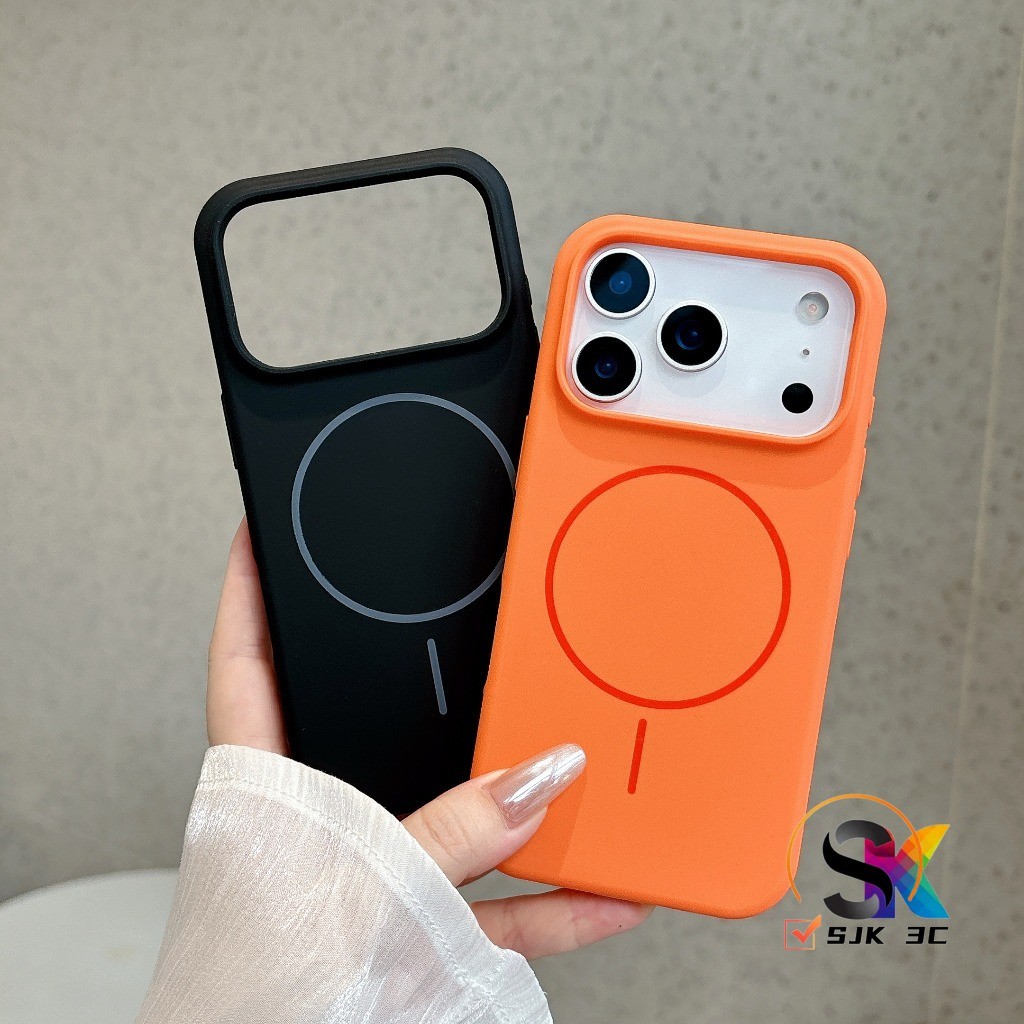 Starry สีส้มซิลิโคนแม่เหล็กใหม่เคสโทรศัพท์สําหรับiPhone 17 16 15 14 13 12 11 Pro Max 14/15/16Plusปลอกซิลิโคนรอบกันกระแทกฝาครอบป้องกัน