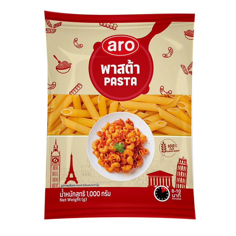 เอโร่ พาสต้าเพนเน่ 1 กก. (ARO Penne Pasta 1 kg)