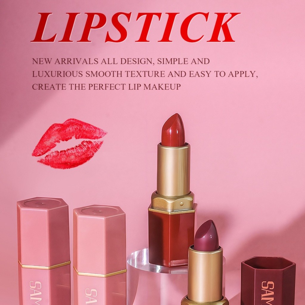 Jiangzhib Sam Sugar Lipstick Set 6 Set Matte Lipstick Pearl Lipstick Velvet Texture Long Lasting Eas