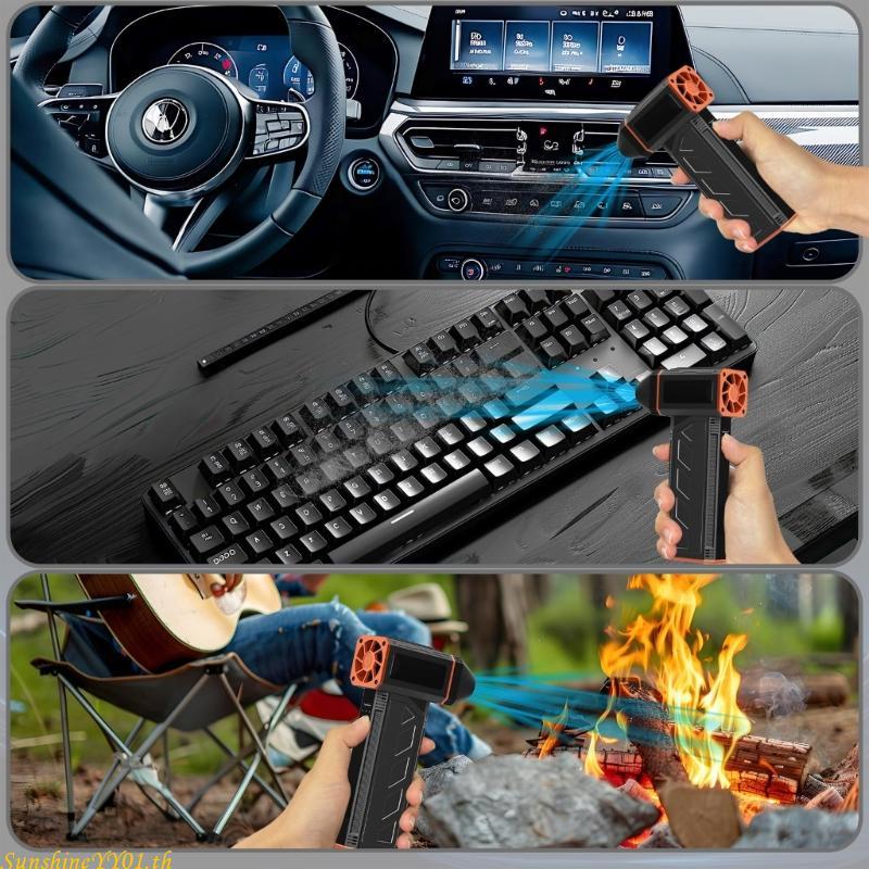 SUN พัดลมเทอร์โบชาร์จแบบชาร์จไฟได้ 62 MS การไหลของอากาศพร้อมยาวนาน 8000mAh