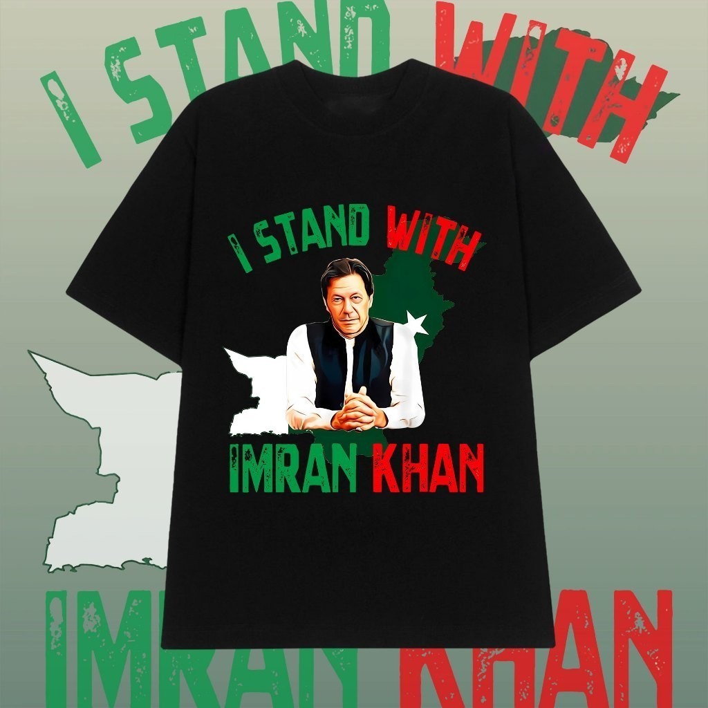 เสื้อยืดNEW I STAND WITH Imran Khan เสื้อยืดพิมพ์ลาย