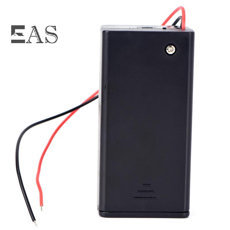 [EA] 9V Volt PP3 Battery Holder Box DC Case With Wire Lead ON/OFF Switch Cover TH