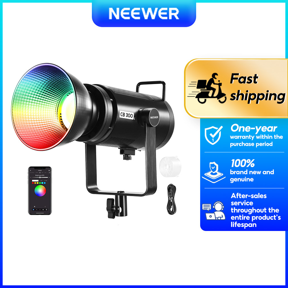 NEEDER CB300C APP/2.4G ควบคุม 300W RGB ไฟ LED วิดีโอพร้อมตัวสะท้อนแสง