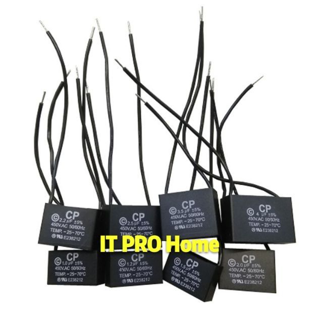 PRO CP/Senju (1uF/1.2uF/1.5uF/1.8uF/2uF/2.2uF/2.5uF/3.5uF/4uF) 450v ตัวเก็บประจุพัดลม AC