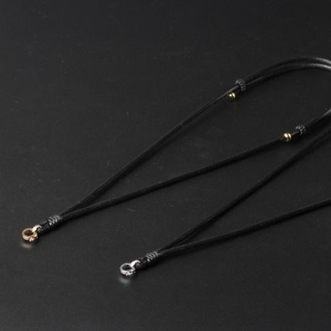 T Thailand Amulet Chain s925 Silver Universal Buckle Wax Leather Rope Amulet Lanyard Gold Jade Penda