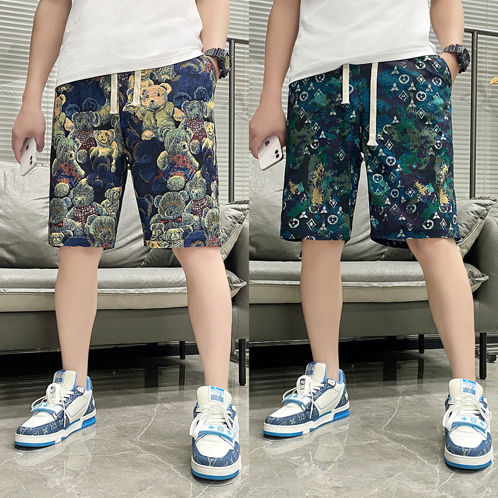 H-PJs กางเกงขาสั้นแฟชั่น กางเกงลำลองสามารถสวมใส่ได้ทั้งชายหญิง ใส่สบายแห้งเร็วไม่อับชึ้น หลากหลายลายให้เลือก QC