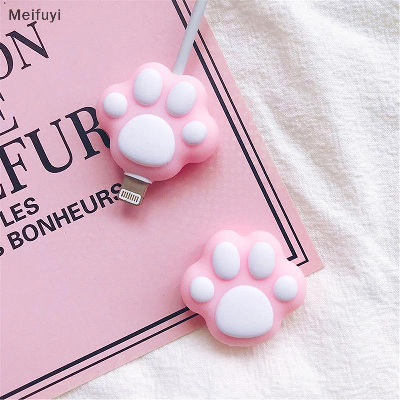[Meifuyi] Cute Cat Paws Cable Winder Protector for Phone Desktop Wire USB Cable Charger