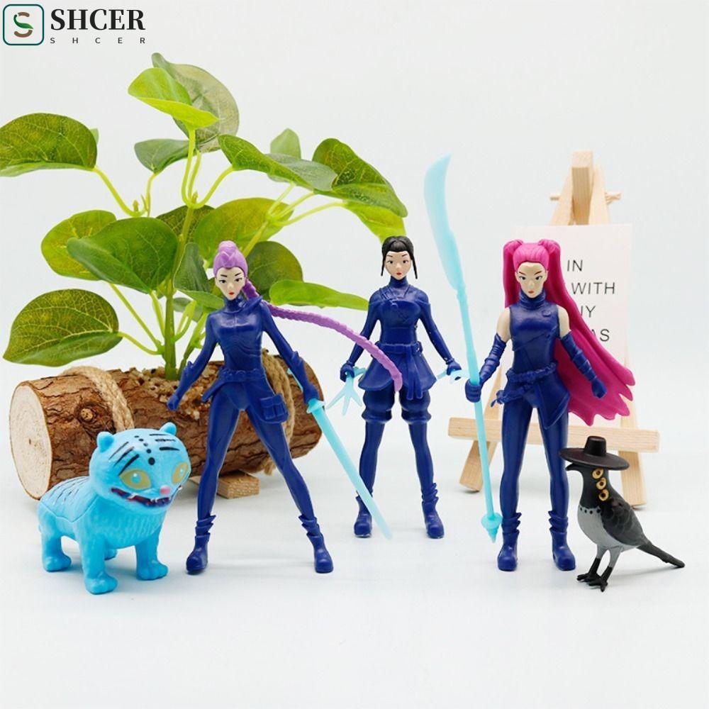 SHCER 5\6\8\12\18 ชิ้น Demon Hunters ของเล่น, การ์ตูน HUNTR/X ของเล่นตกแต่ง, เดสก์ท็อปเครื่องประดับ 