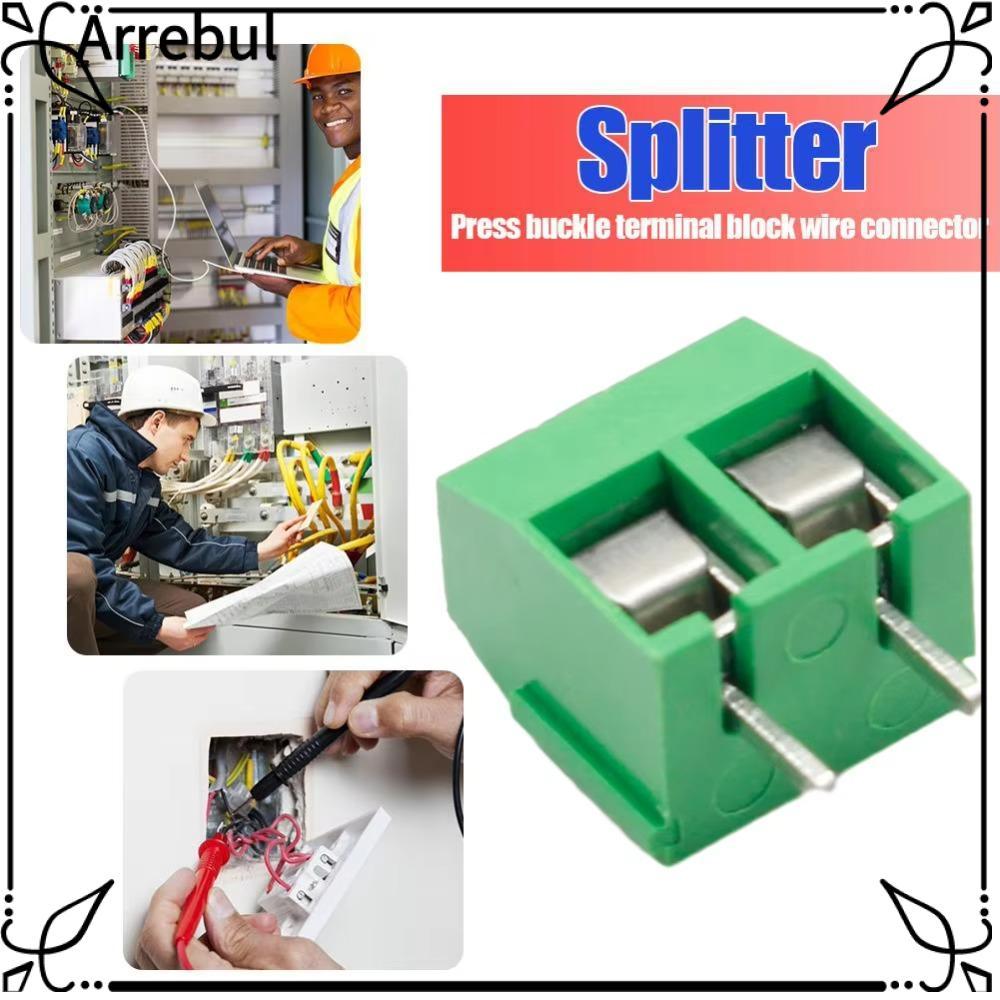 AREBUL 100PCS PCB Terminal Block, 5.0 มม.Pitch Screw Type Screw Terminal Connector, ส่วนประกอบอิเล็ก