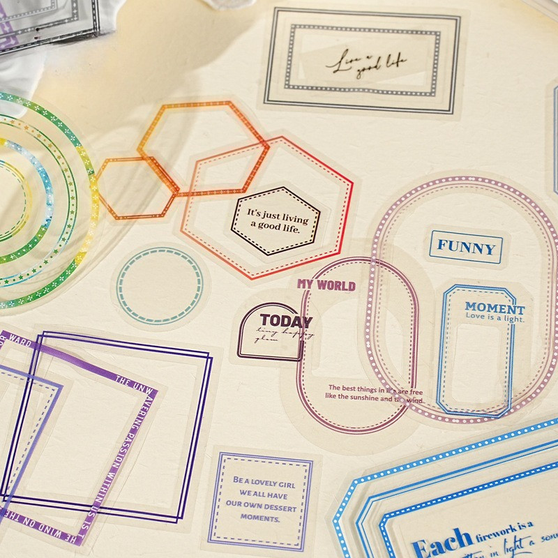 Journamm 20pcs Framework สติกเกอร์ตกแต่ง Scrapbooking ไดอารี่ Decor Junk Journal Decor อัลบั้มไดอารี่ Collage เครื่องเขียนสติกเกอร์