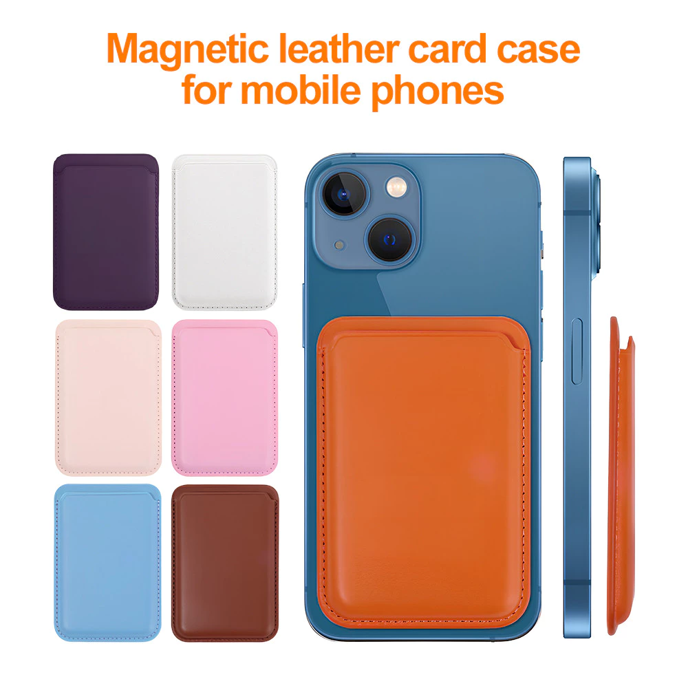 ใส่บัตรได้ เป็นแม่เหล็ก กระเป๋าสตางค์หนัง ใช้สำหรับ iPhone Magnetic Card Holder Wallet กระเป๋าติดโทรศัพท์ใส่บัตร