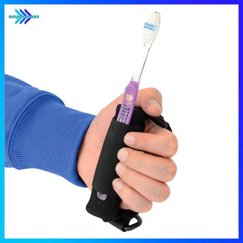 EPMN> Aid Utensil Cuff Holder Strap Elastic Eating Assistance Cuff Spools Forks Fixing Nylon Band สํ