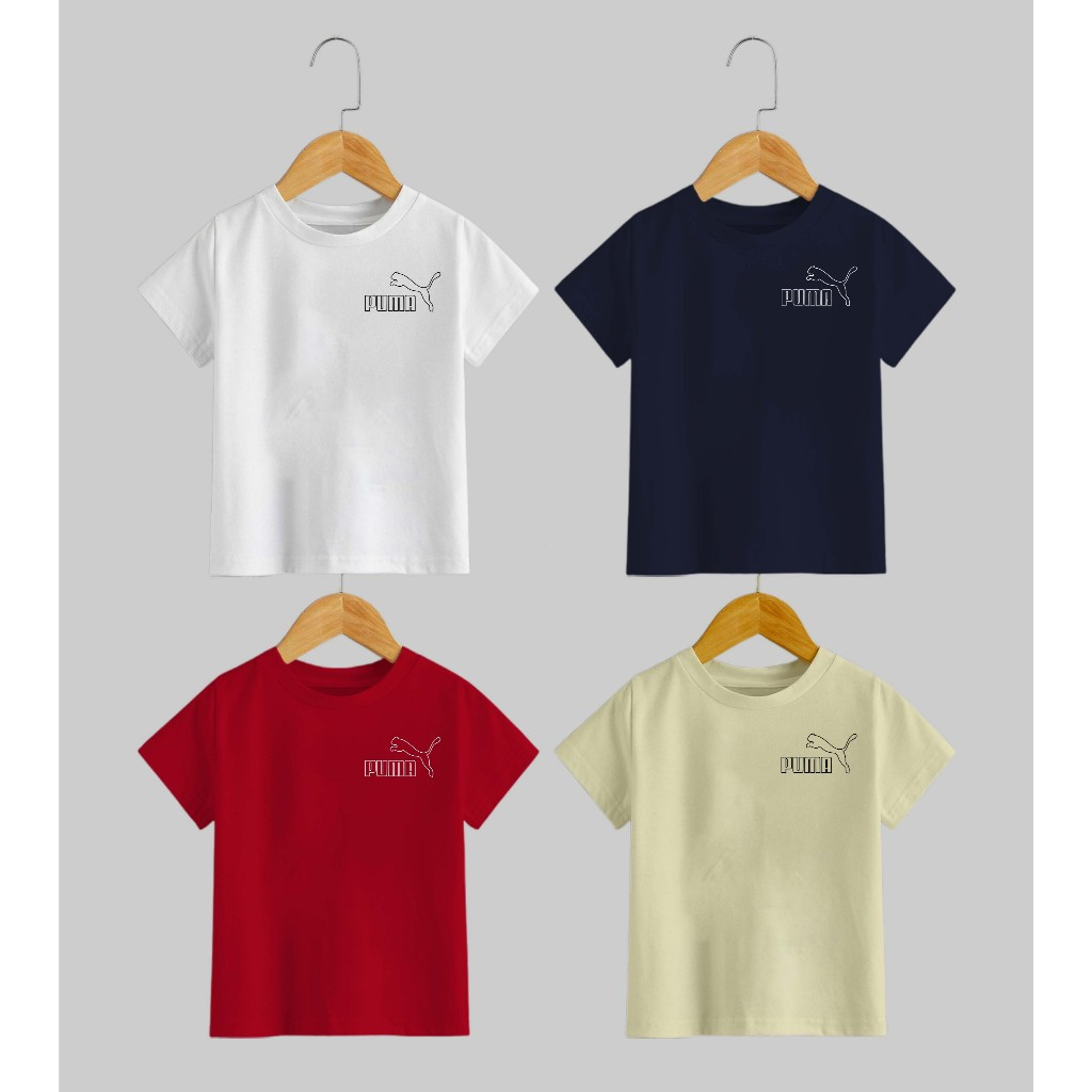 Boy T เสื้อแขนสั้นชายเสื้อยืดรอบคอ 100% ผ้าฝ้ายพรีเมี่ยม unisex ขนาด 2/3 ถึง 12/13 2024 Kids T เสื้อ