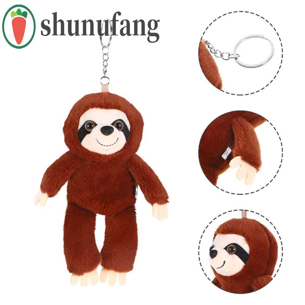 UNUF Sloth จี้ขนาดเล็ก,ตุ๊กตาสัตว์กระเป๋า Charm Plush Sloth พวงกุญแจ,น่ารักนุ่มตุ๊กตาพวงกุญแจ Big Ey