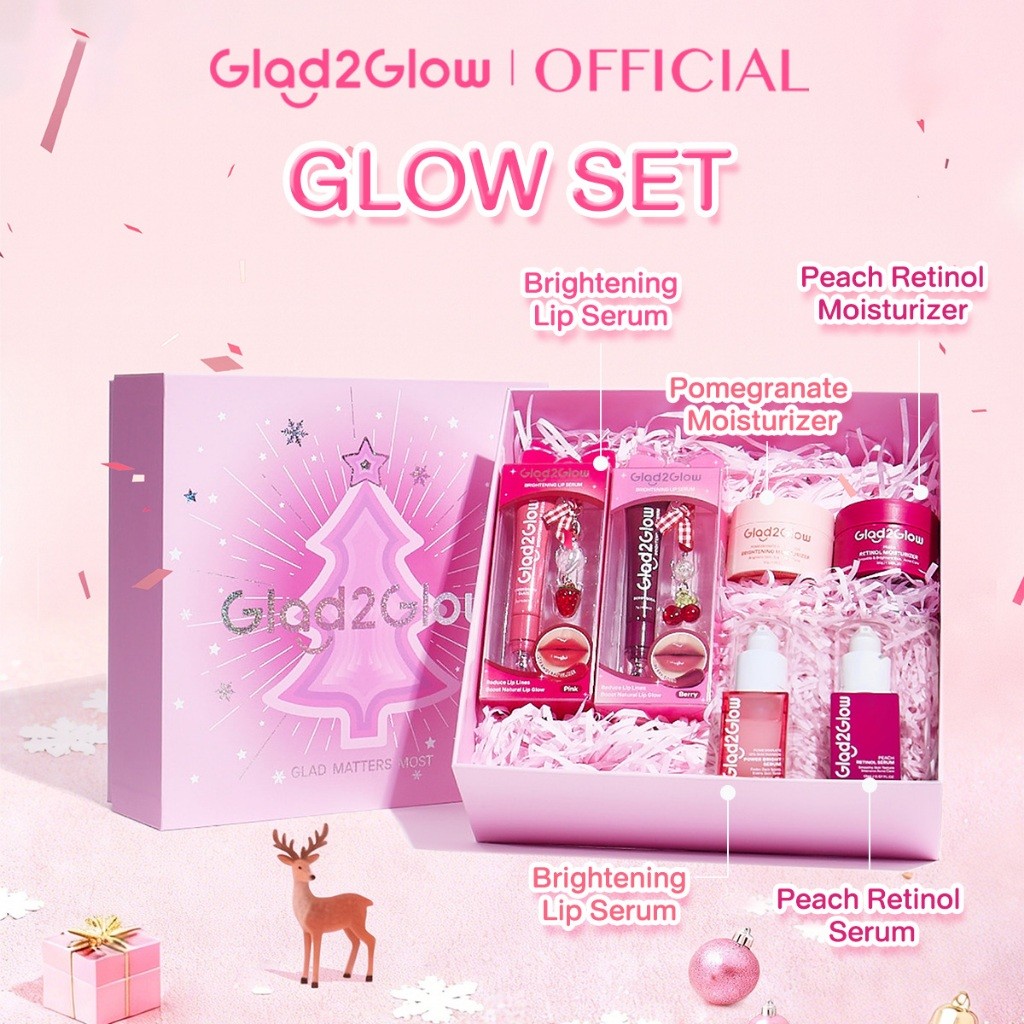 【Gift】Glad2Glow Moisturizer Serum+Cushion+Lip Serum ชุ่มชื้น ขาวใส แนบเนียนติดทน ครีมทาหน้า