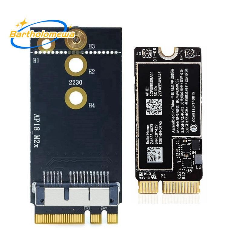 bartholomewaBCM94360CS2 Dual Band Wifi Card NGFF M.2 Key A/E อะแดปเตอร์การ์ด WIFI BT 4.0 802.11Ac สํ