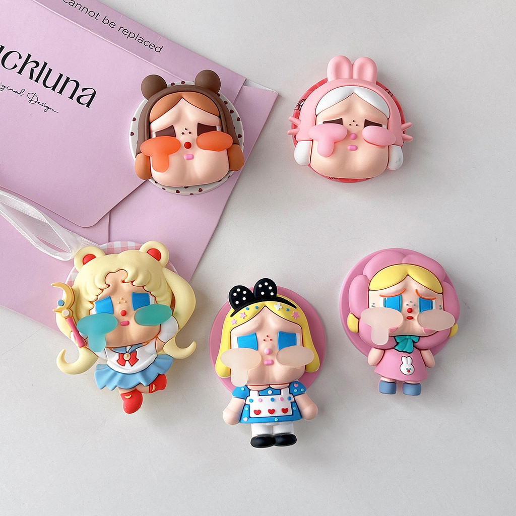 สีชมพูเอลฟ์ร้องไห้เด็กวงเล็บแม่เหล็กการ์ตูนเคสโทรศัพท์วงเล็บขี้เกียจวงเล็บแม่เหล็ก