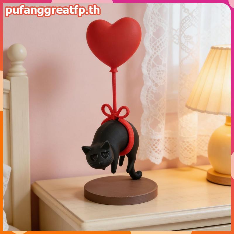 PUCEFP 3D พิมพ์ระงับแมวบอลลูน Creative Heart Shape Decor สําหรับโรแมนติกบ้านห้องนอนงานแต่งงานตกแต่ง