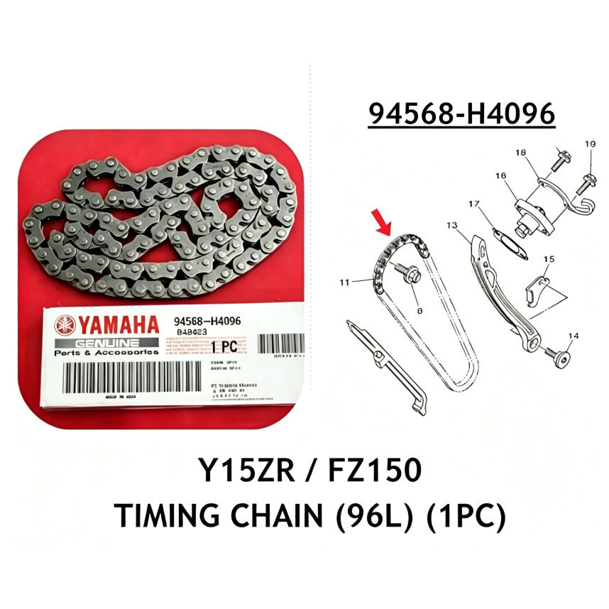 LC135 V1-V8 / Y15ZR / Y15 V1-V2 / FZ150 TIMING CHAIN 94568-H4096 YAMAHA PART [ 96L ]