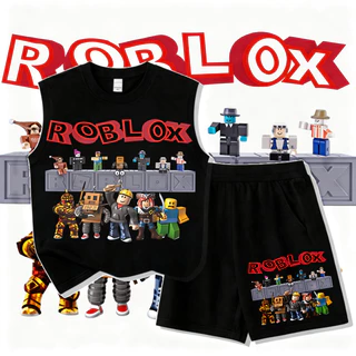 ชุดเด็กลาย Roblox Characters เสื้อกล้ามไม่มีแขน ผ้าฝ้ายอ่อนนุ่ม สำหรับเด็กเล็ก