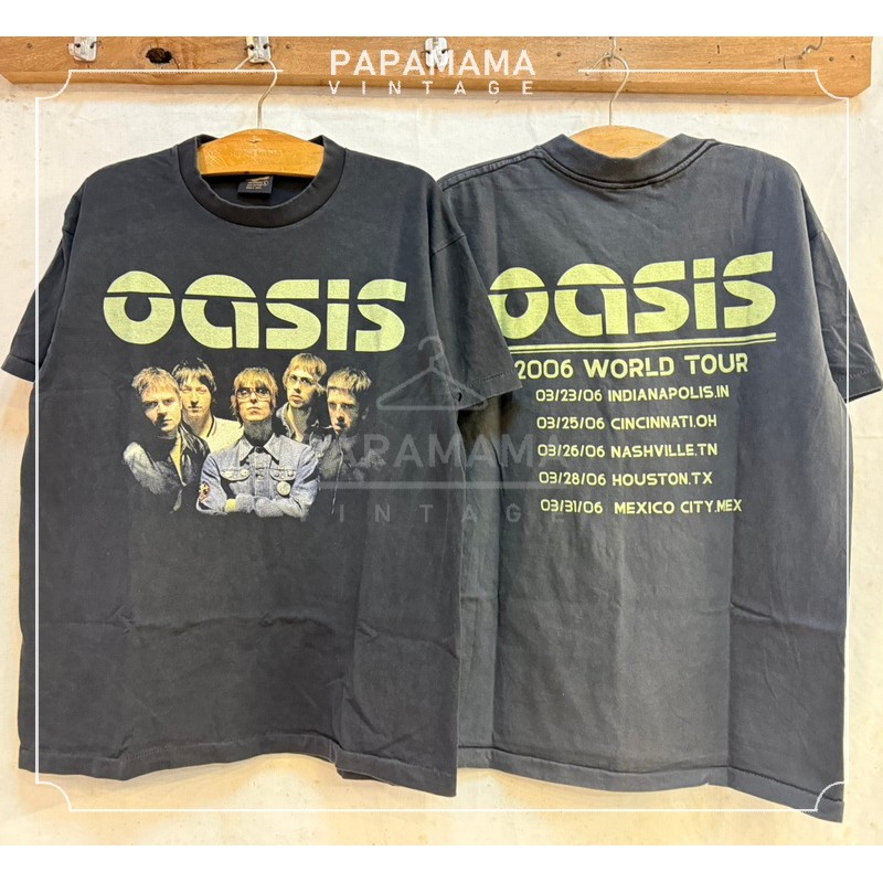 [ OASIS ] 2006 world tour Bio washed  เสื้อทัวร์ tag bootleg แท้ เสื้อวินเทจ วงร๊อค โอเอซิส papamama vintage shirt