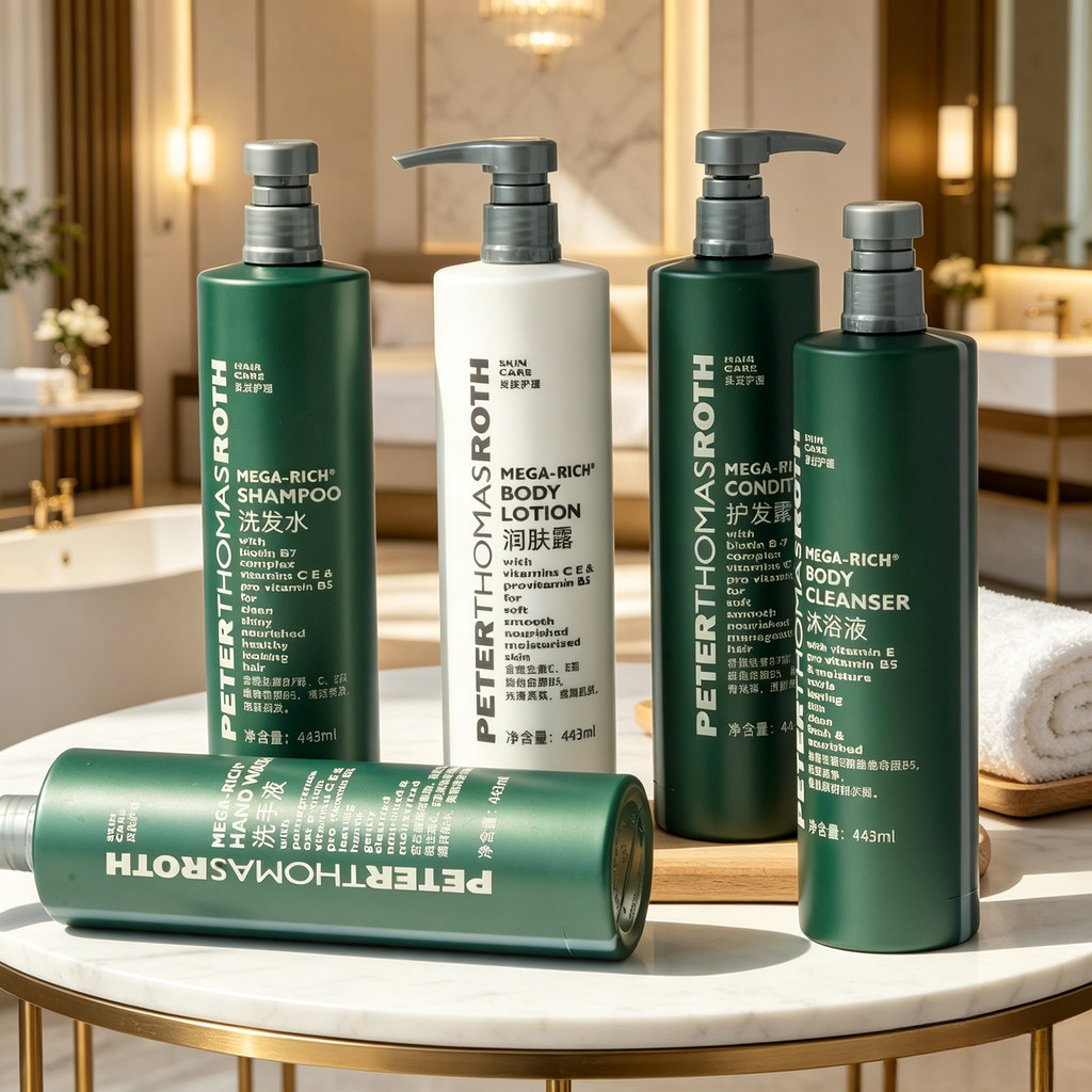 Peter Thomas Roth Hilton แชมพู ครีมนวด เจลอาบน้ํา มอยส์เจอไรเซอร์ ล้างมือ ของใช้โรงแรม