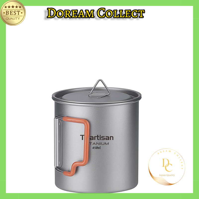 Ultra-Lightweight Titanium Camp Mug with Folding Handle and Lid - Perfect for Outdoor Adventures and