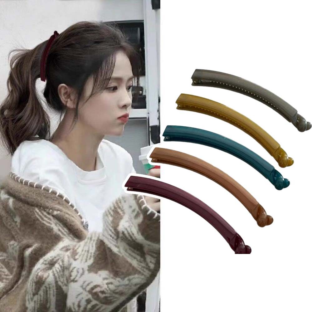 เกาหลีวุ้นเนื้ออะคริลิกิ๊บที่มีสีสันกล้วยคลิปที่เรียบง่ายสง่างามกลับหัวผมหางม้าคลิปแนวตั้ง