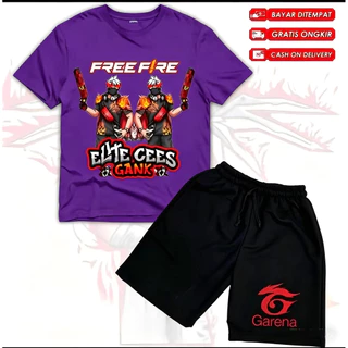 Garena Ff Free Fire Character กางเกงขาสั้นเด็กชุดเสื้อยืด รุ่น One Puch Man ฟรีชื่อ ฟรี Fire Elite Cees Gank กางเกงขาสั้